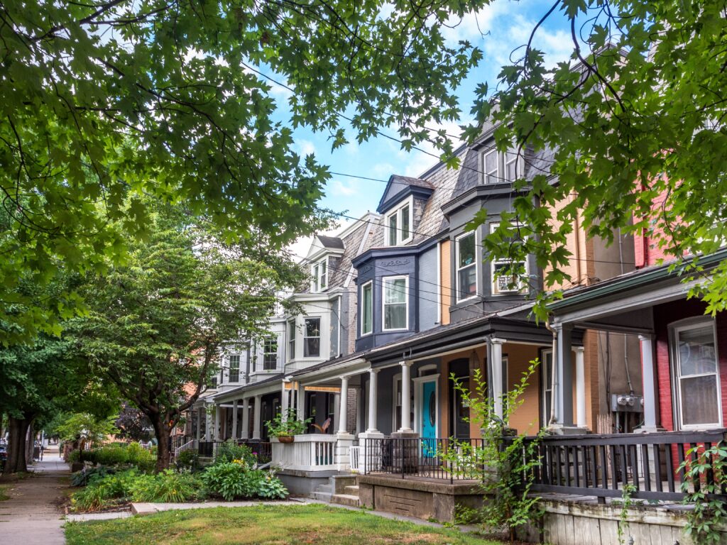 Colorful Row Of Houses In Historic Downtown
